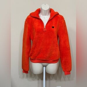 TopShop Women’s Orange 1/4 Zip High Neck Long Sleeve Comfort Soft Sweater 4